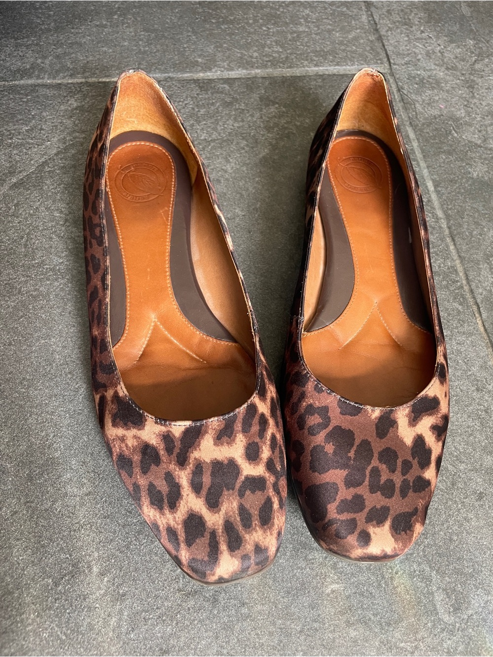 Mob Wife Leopard Square Toed Ballet Flats 7.5 Satin Maximalist Fall Classic